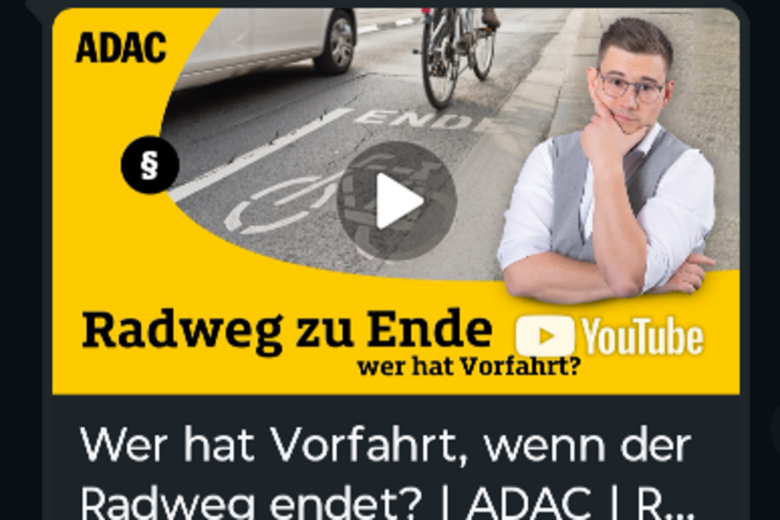 Wer hat Vorfahrt, wenn der Radweg endet? Der Jurist vom Auto-Club weiß es ... Wer hat Vorfahrt, wenn der Radweg endet? Der Jurist vom Auto-Club weiß es ...