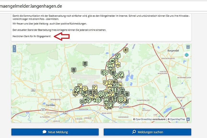Mängelmelder der Stadt Langenhagen Mängelmelder Langenhagen