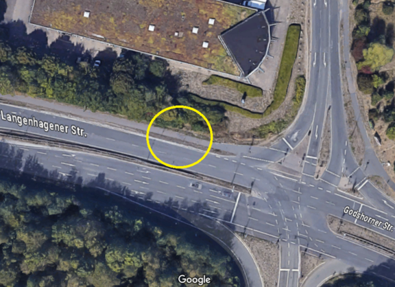 Übersicht Ampelkreuzung Godshorner Straße / Westfalenstraße / Schnellweg-Anschluss