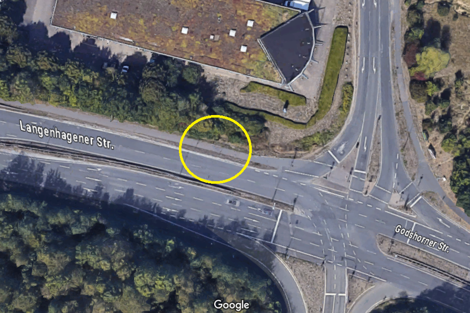 Übersicht Ampelkreuzung Godshorner Straße / Westfalenstraße / Schnellweg-Anschluss