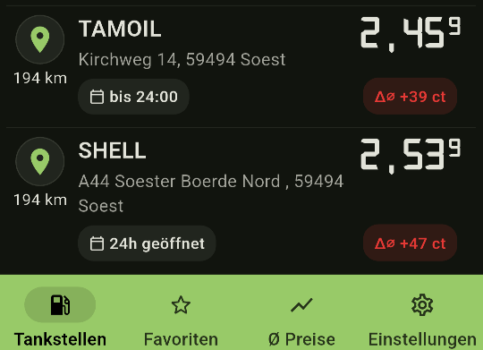 Schon schön jetzt: Benzinpreise um und über € 2,50 je Liter (C) Benzinpreis.de / ADFC Langenhagen
