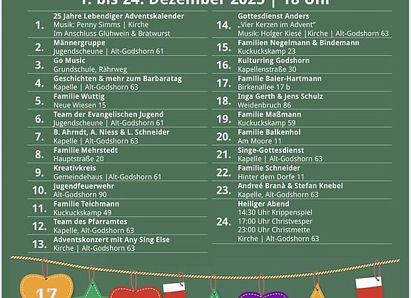 25 Jahre "Lebendiger Adventskalender Godshorn"