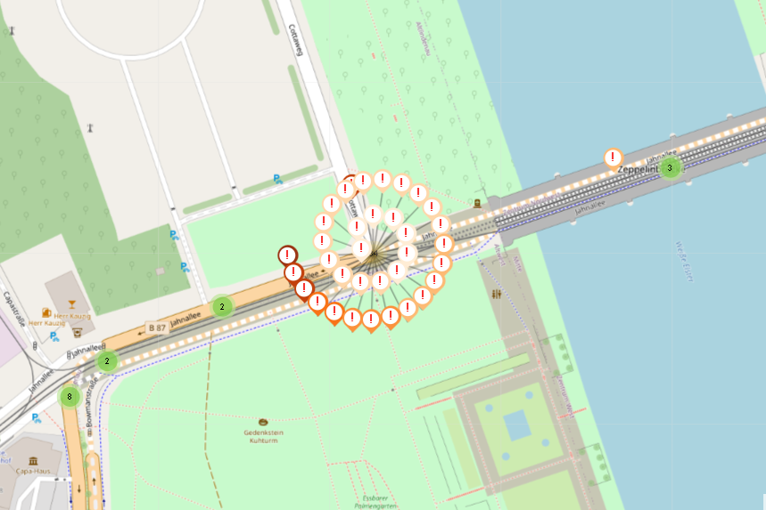 34 34 Unfälle mit Körperschädigung mit Beteiligung Radfahrender: Jahnallee / Cottaweg