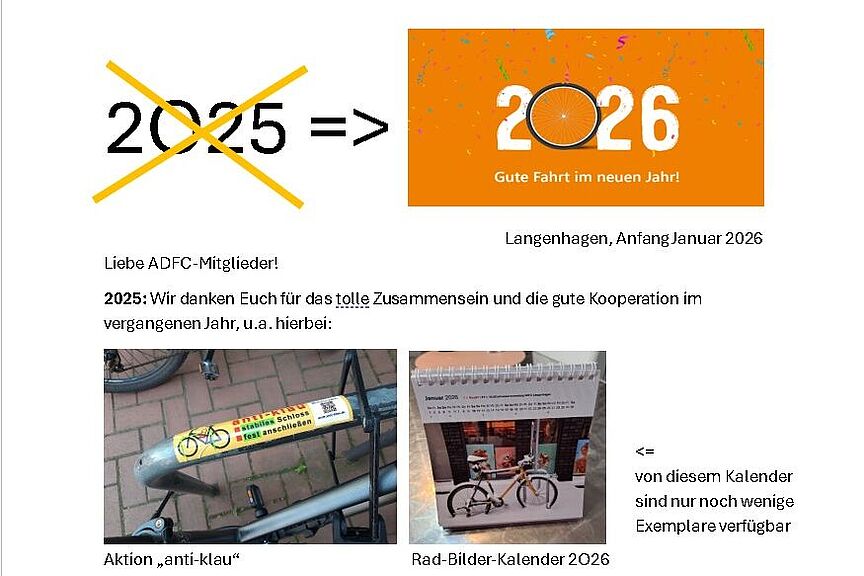 Fahrrad-Rundbrief/Bike-Newsletter 01/2026 Fahrrad-Rundbrief / Bike-Newsletter 01/2026