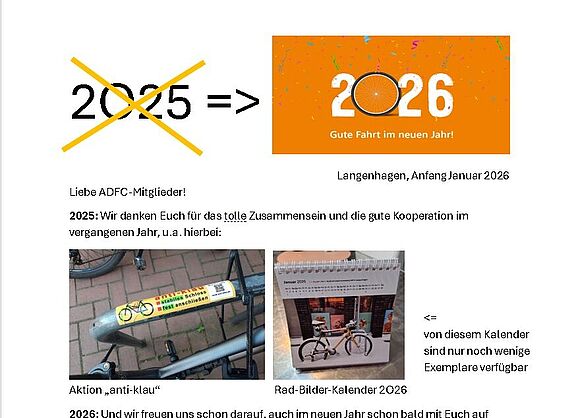 Fahrrad-Rundbrief / Bike-Newsletter 01/2026