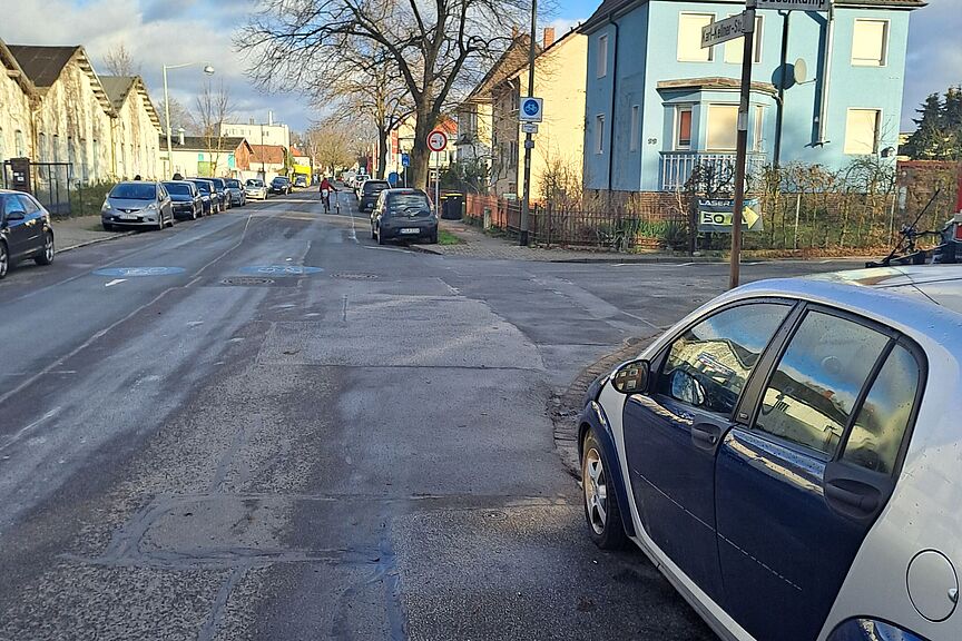 Langenhagen: Karl-Kellner-FAHRRAD-Straße, vor dem Ausbau des Teilstücks Am Pferdemarkt bis Buschkamp Fahradstraße