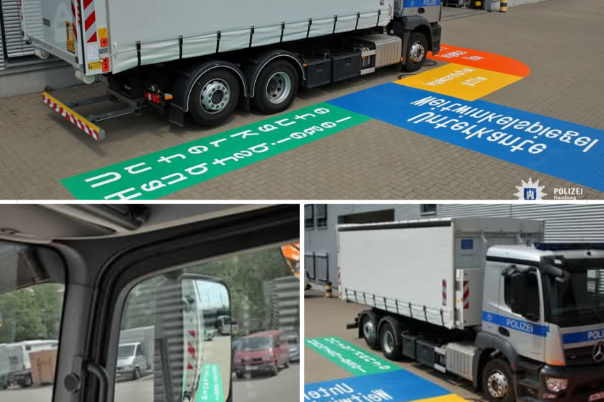 Spiegel Erstunken & erlogen: Das "Märchen" vom "Tötenden/toten Winkel" an Lkw, Denn: ALLES sieht die Polizei Hamburg.