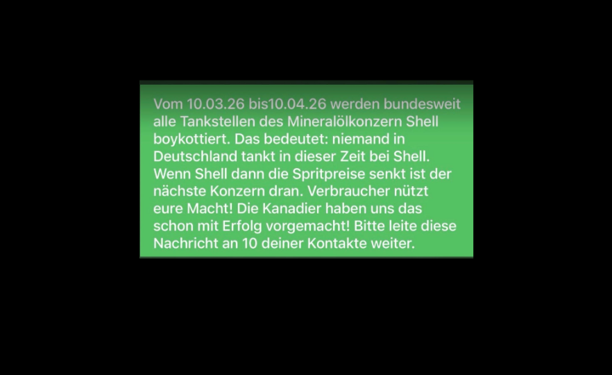 Was hältst Du davon? Was hältst Du davon? Dieser Aufruf zu einem einmonatigen Streik gegen SHELL wegen der Preise für Benzin und Diesel läuft gerade um ...