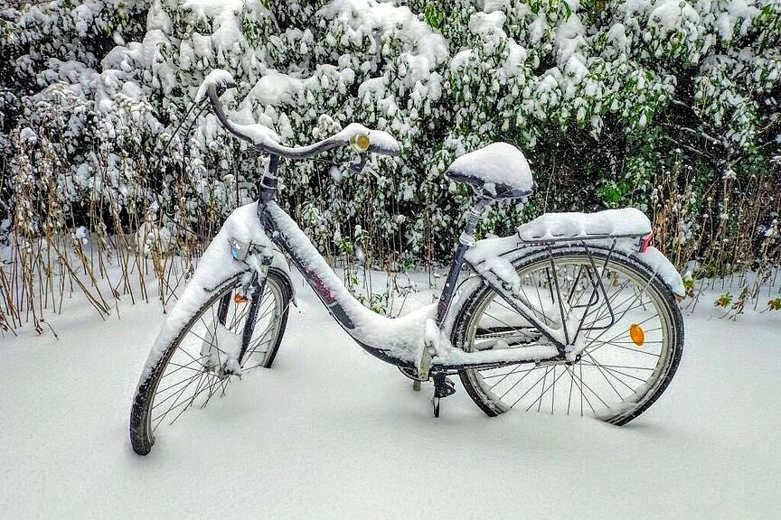 Schnee Das Rad dreht sich weiter – auch wenn’s schneit.