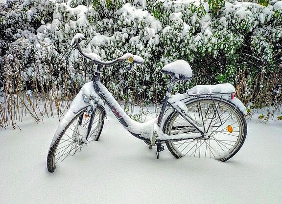 Das Rad dreht sich weiter – auch wenn’s schneit.