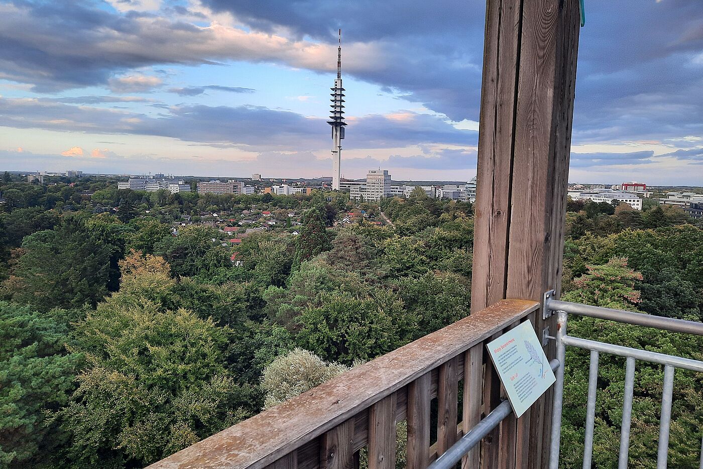 Fernsehturm Blick vom Eilenriede Turm Waldhochhaus Hannover Waldstation Auf Augenhöhe mit dem "Telemax" in Hannover, fast jedenfalls ;-)