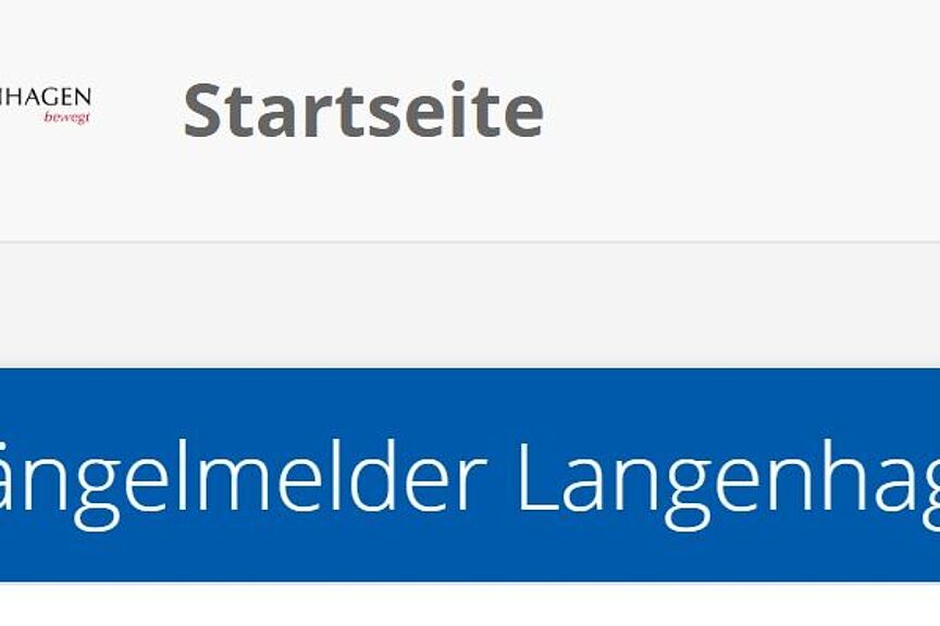 Maengelmelder.jpg ♥-lich willkommen! SO sieht die Einstiegsseite des "Mängelmelder" der Stadt Langenhagen aus.