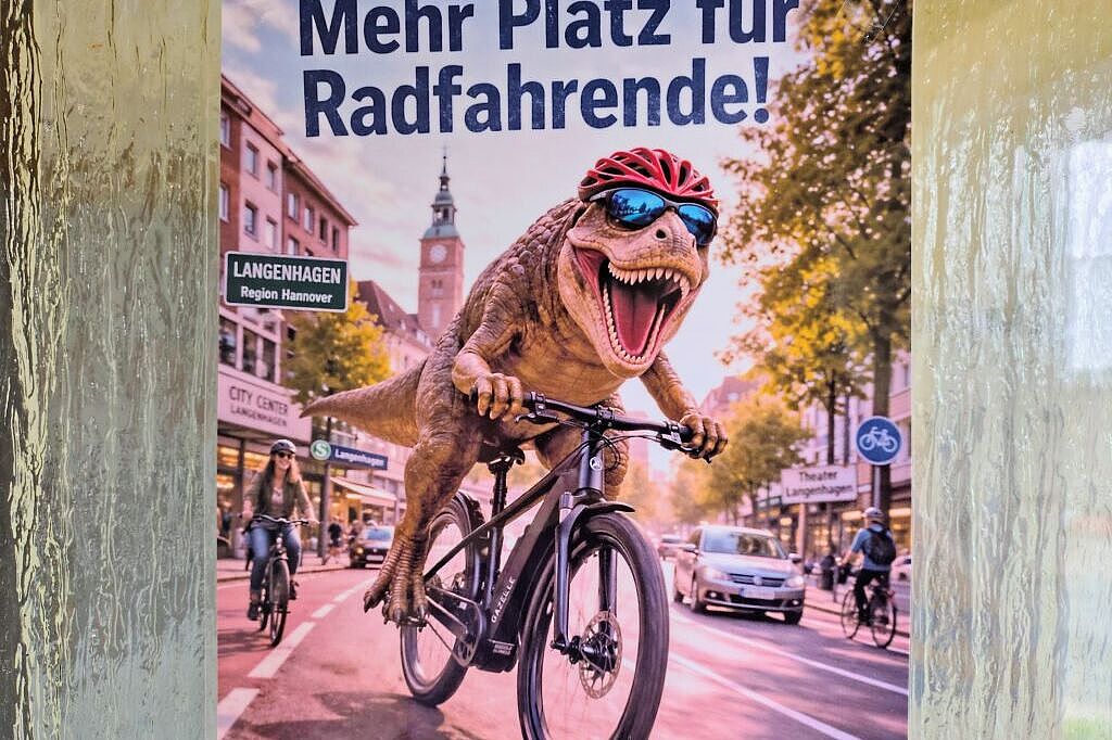 DAFUR steht der ＡＤＦＣ Langenhagen: MEHR Platz fùrs Rad => MEHR Platz für Radfahrende