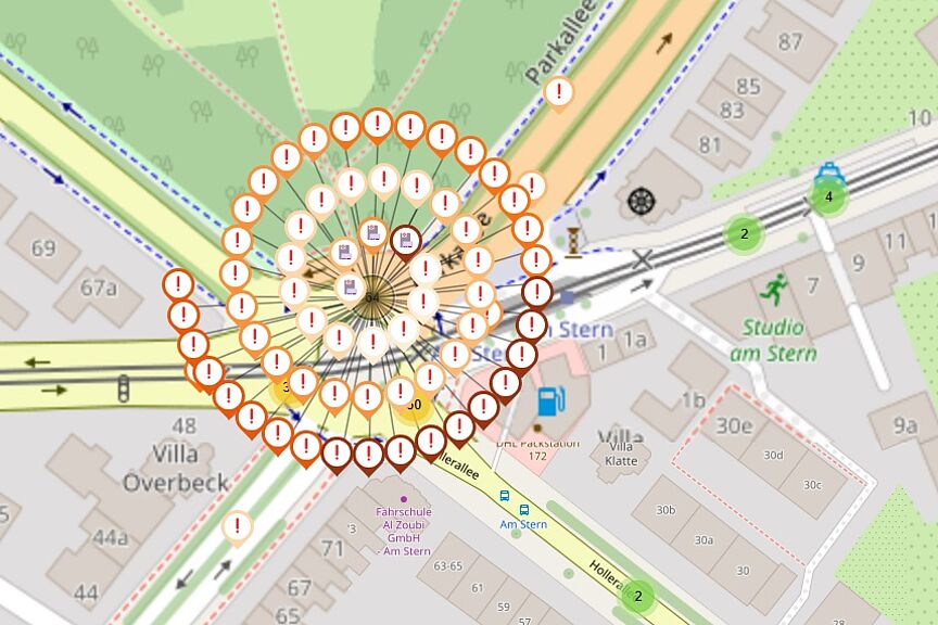 Bremen Nur dieser Bildausschnitt: 168(!) Verkehrsunfälle mit Körperschädigung mit Radbeteiligung gab's "Am Stern" in der Stadt Bremen allein in den Jahren 2017 bis 2023.