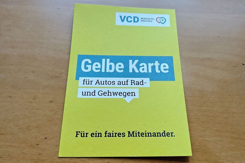 Gelbe VCD-Karte gegen Falschparker*innen