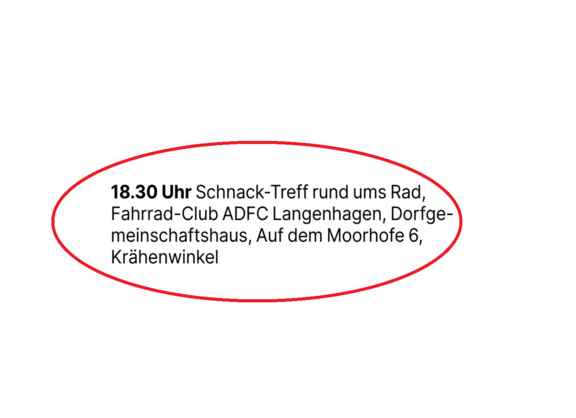 Ankündigung in der HAZ-Nord am 23.10.2025 - Urheberrecht: Screenshot HAZ -Nord / ADFC Langenhagen