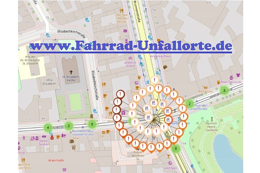 Hilft Dir, Radunfälle zu vermeiden Fahrrad-Unfallorte